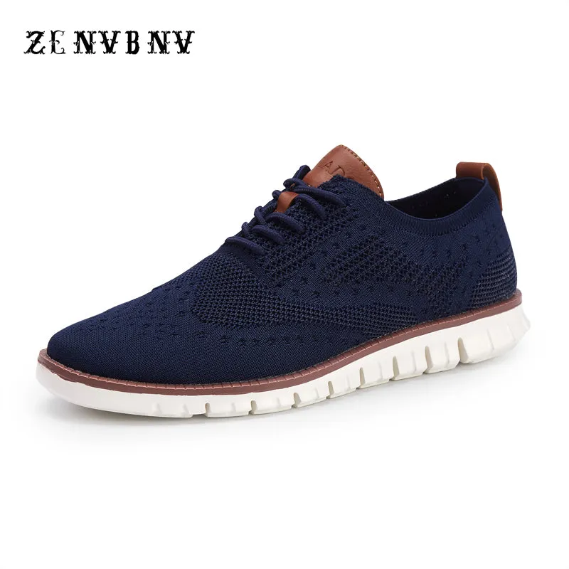 2021 New Summer Mesh Breathable Light Men Casual Shoes Men Business Formal Weave Carved Oxfords Wedd