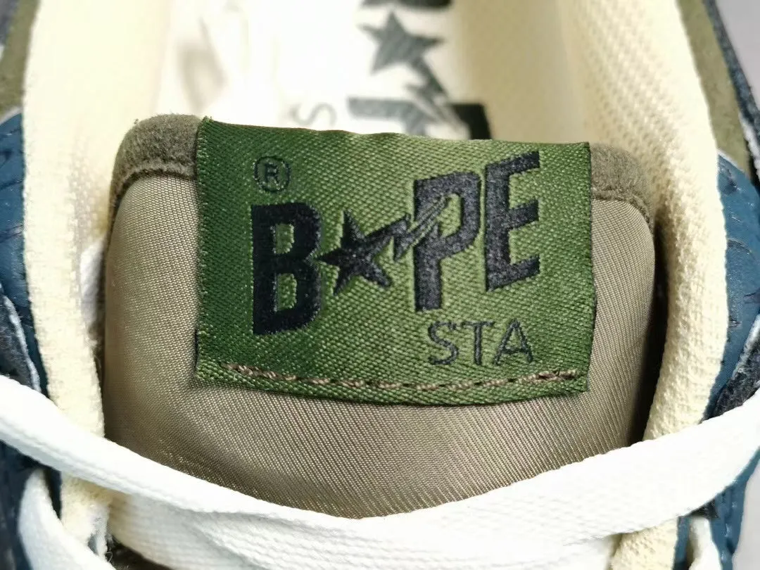 A Bathing Ape Bape SK8 Sta Army Green Dark Blue