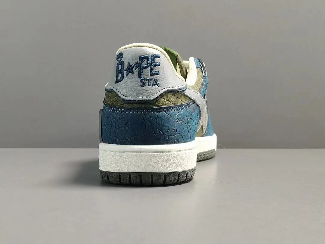 A Bathing Ape Bape SK8 Sta Army Green Dark Blue