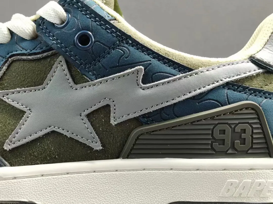 A Bathing Ape Bape SK8 Sta Army Green Dark Blue