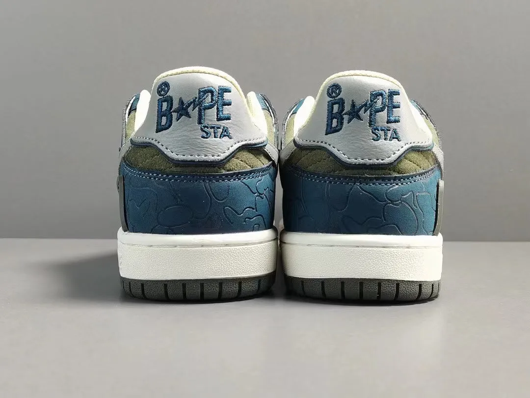 A Bathing Ape Bape SK8 Sta Army Green Dark Blue