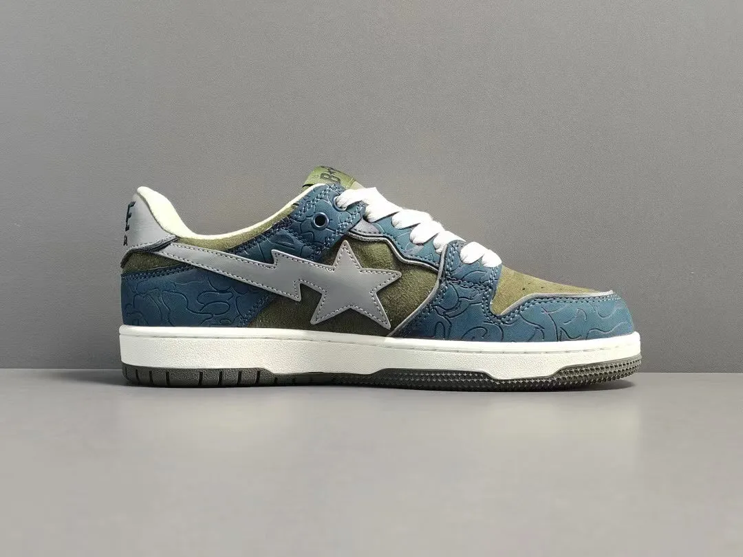 A Bathing Ape Bape SK8 Sta Army Green Dark Blue