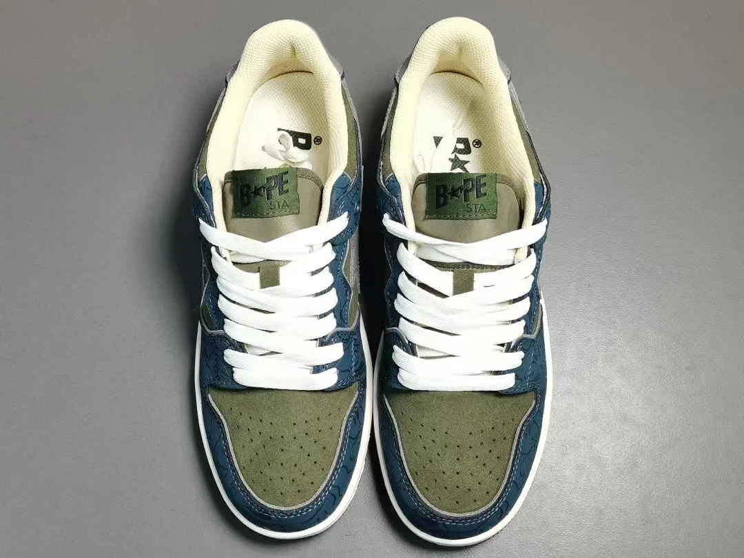 A Bathing Ape Bape SK8 Sta Army Green Dark Blue