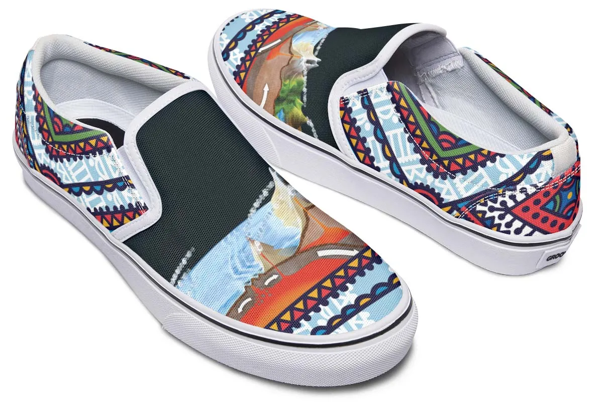 Abstract Tectonic Plates Slip-On Shoes