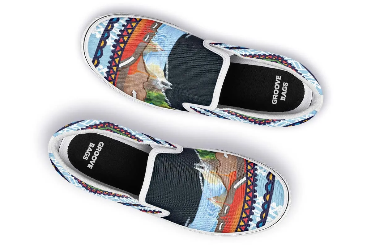 Abstract Tectonic Plates Slip-On Shoes