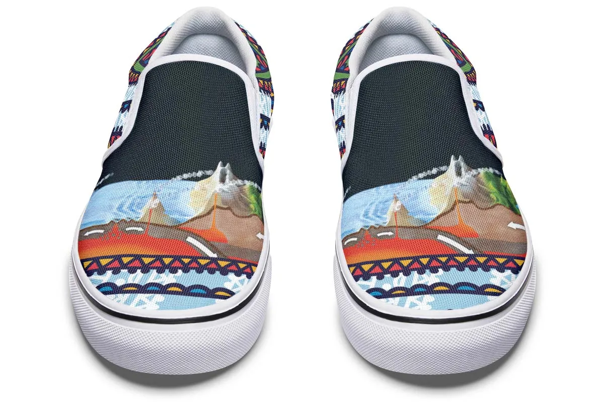 Abstract Tectonic Plates Slip-On Shoes