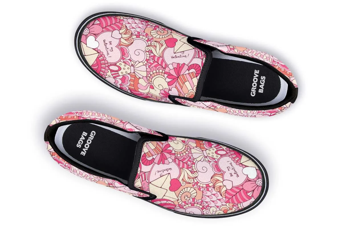 Abstract Valentines Day Slip-On Shoes