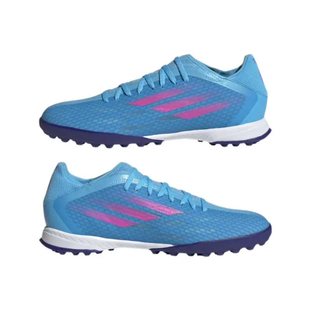 Adidas Men's X Speedflow.3 Turf Football Shoe (Sky Rush/Team Shock Pink/Cloud White)