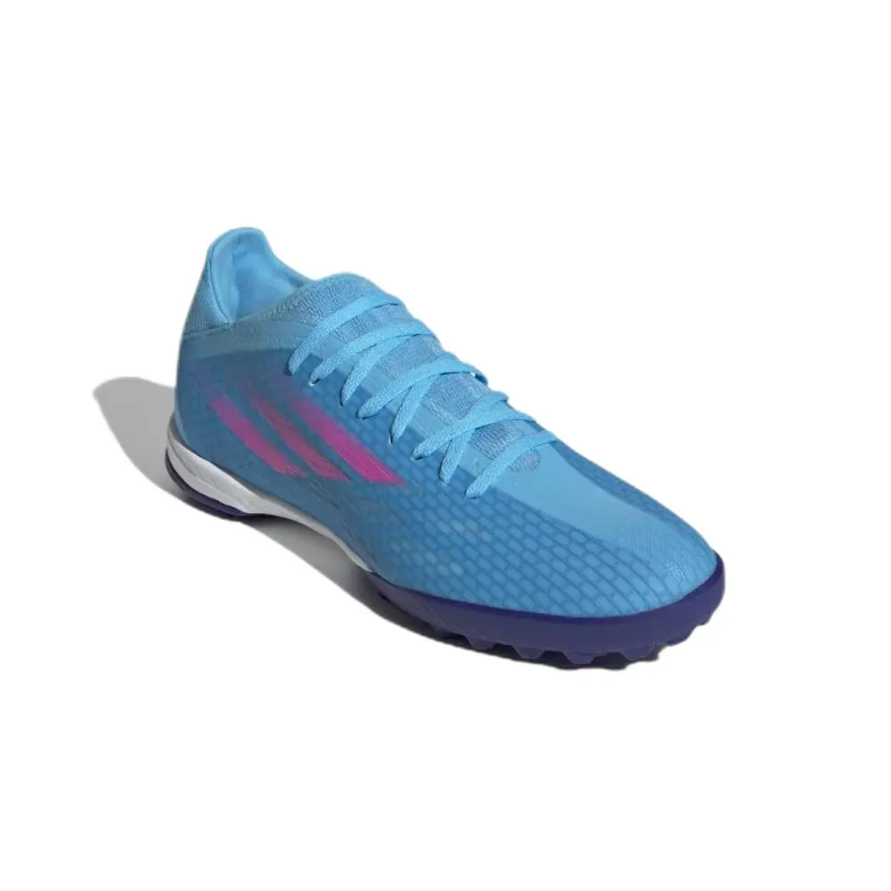 Adidas Men's X Speedflow.3 Turf Football Shoe (Sky Rush/Team Shock Pink/Cloud White)