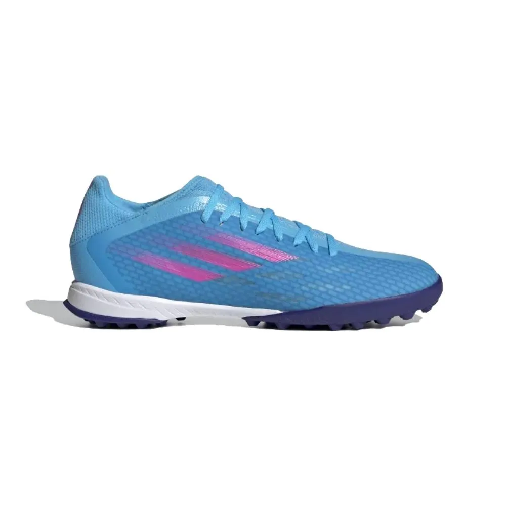 Adidas Men's X Speedflow.3 Turf Football Shoe (Sky Rush/Team Shock Pink/Cloud White)