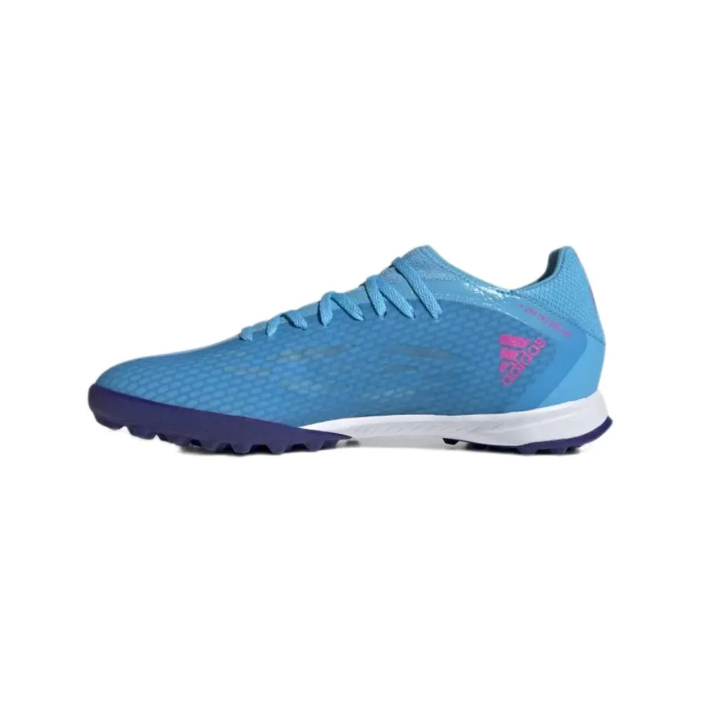 Adidas Men's X Speedflow.3 Turf Football Shoe (Sky Rush/Team Shock Pink/Cloud White)