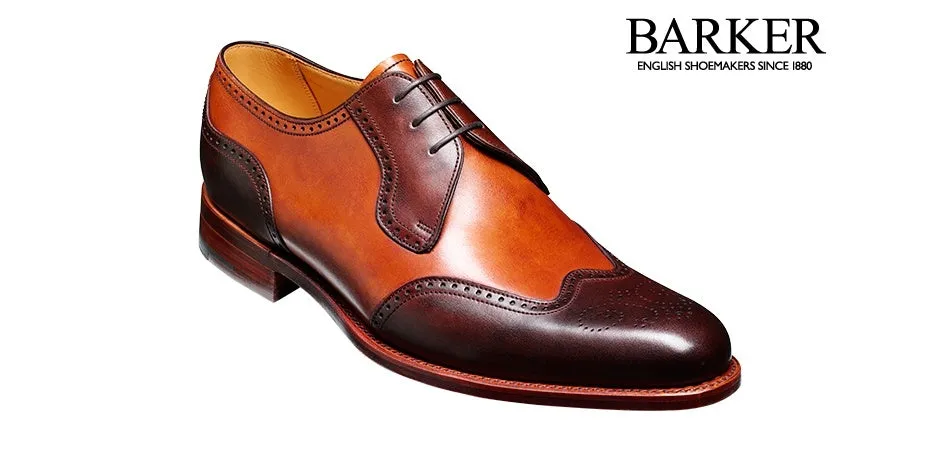 Barker Weymouth Derby Wingtip - Walnut & Rosewood Calf