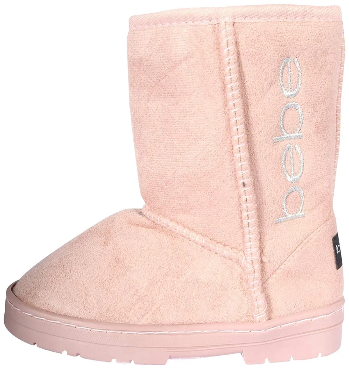 bebe Girls Shimmer Winter Boots with Rhinestone Casual Warm Slip-On Shoes