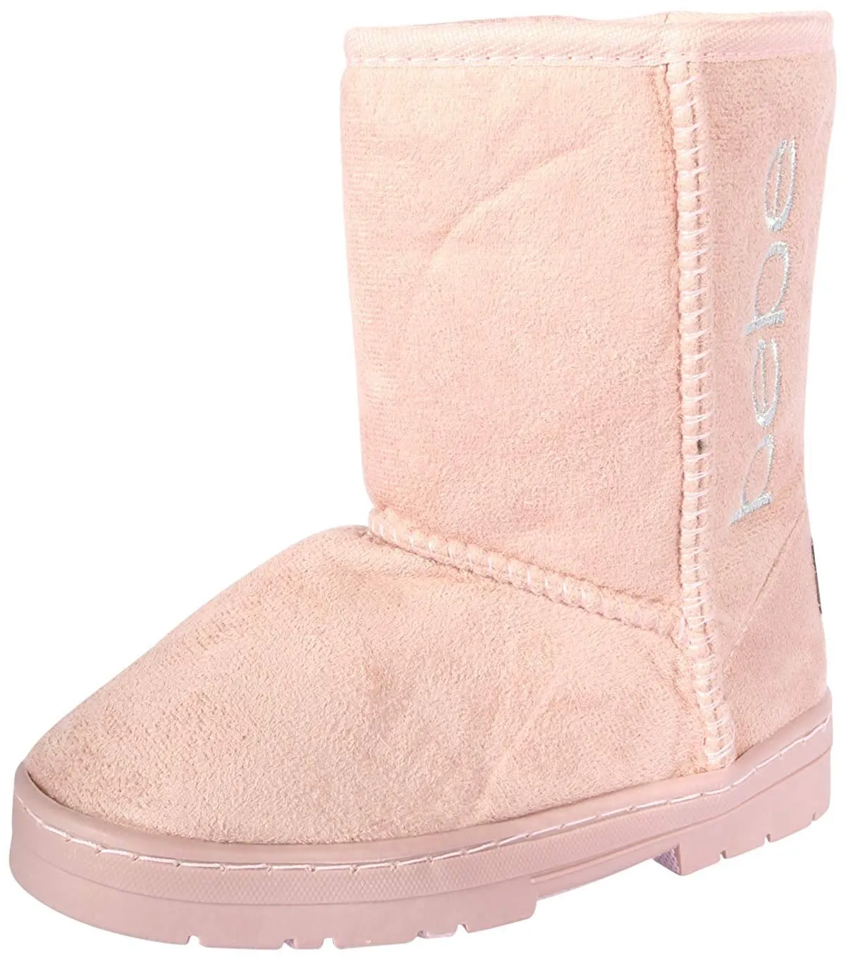 bebe Girls Shimmer Winter Boots with Rhinestone Casual Warm Slip-On Shoes