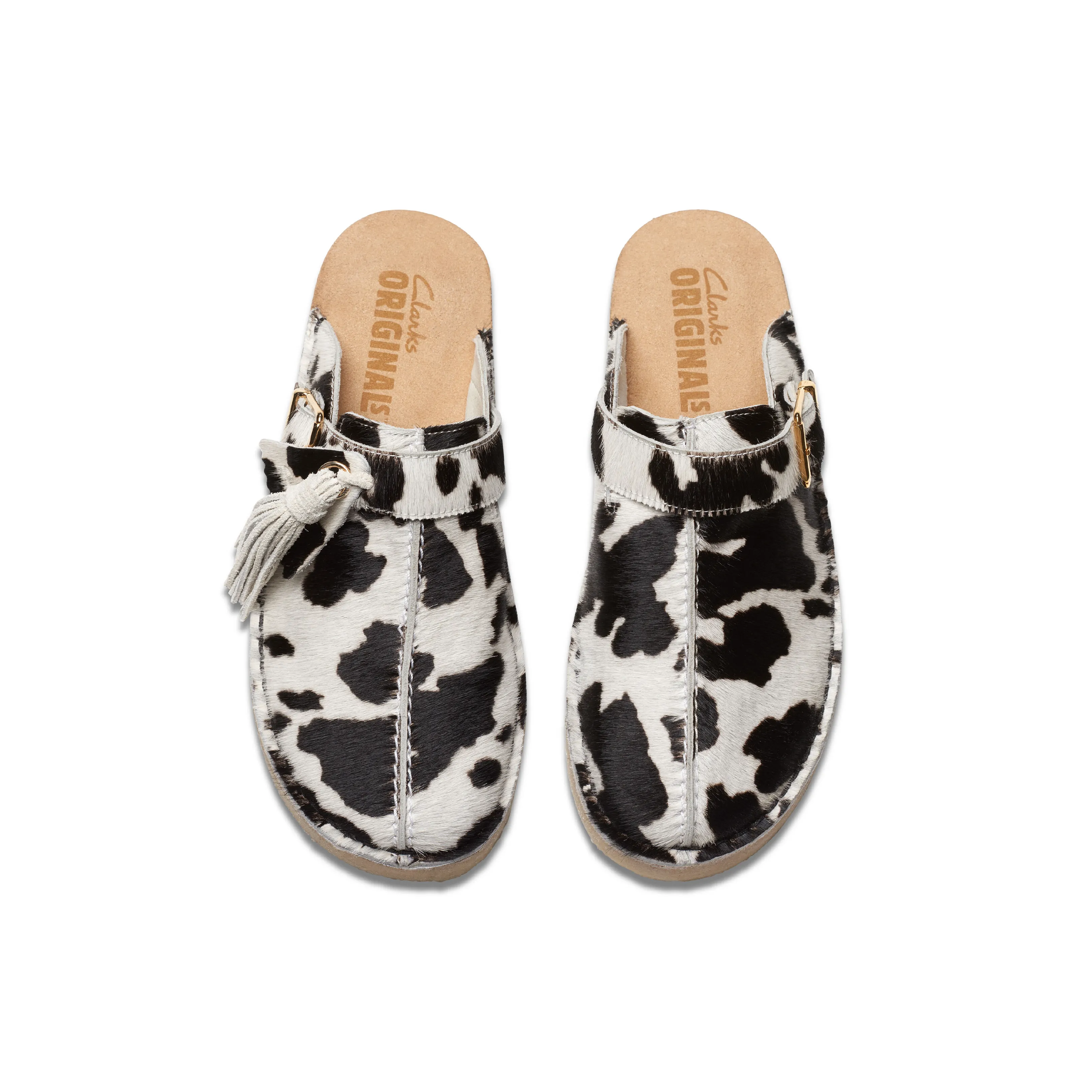 Clarks Trek Mule Cow Print HairOn