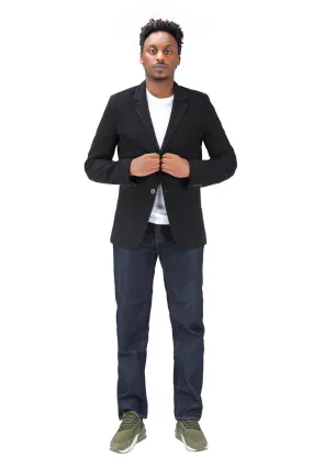 Cotton Black Jacket Two-Button Casual Blazer