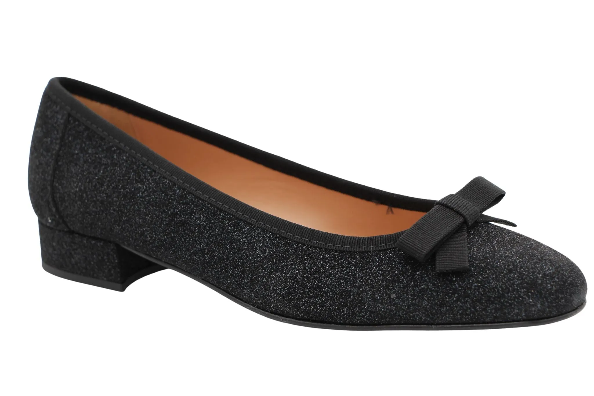 Fabucci Black Shimmer Ballerina with Bow