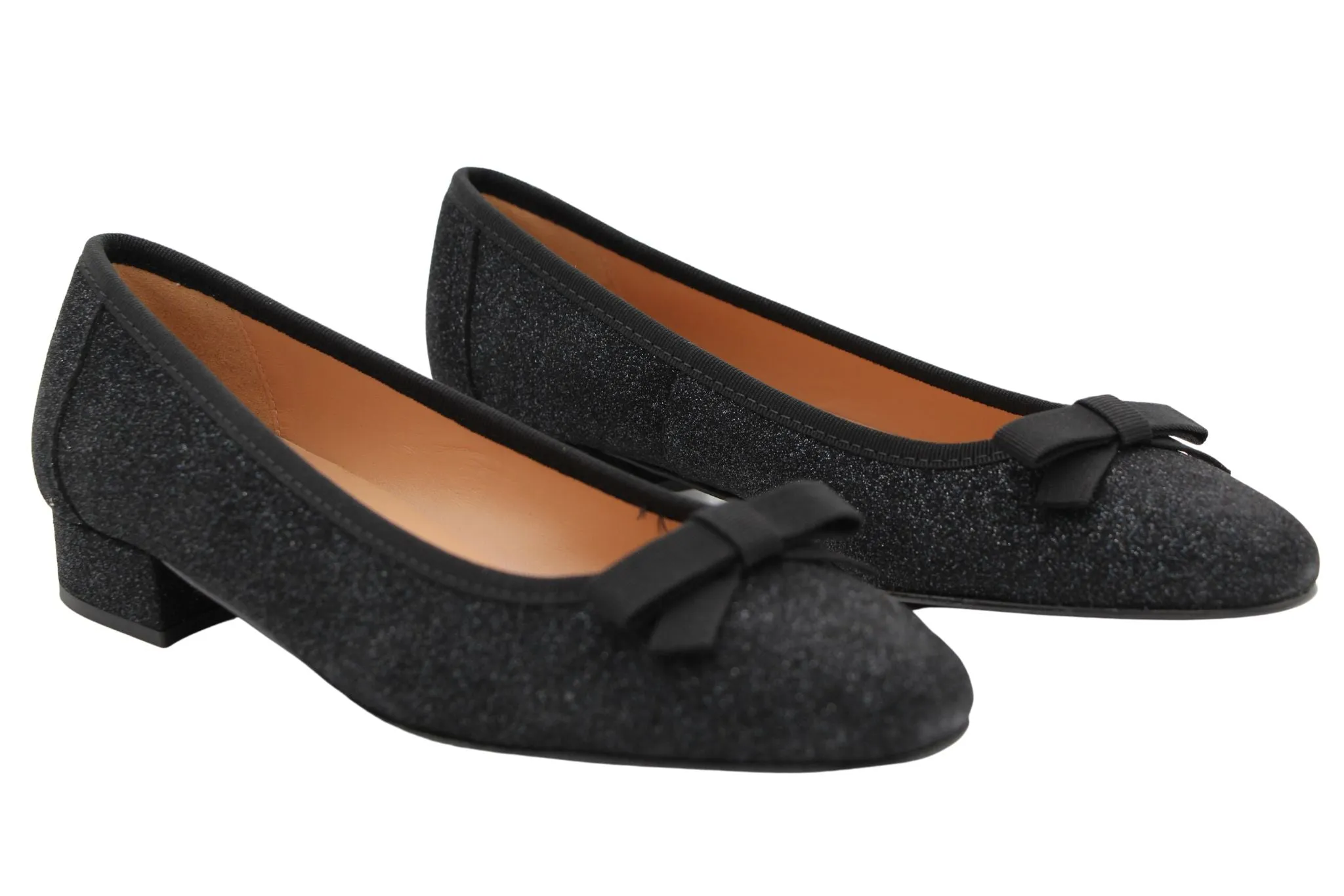 Fabucci Black Shimmer Ballerina with Bow