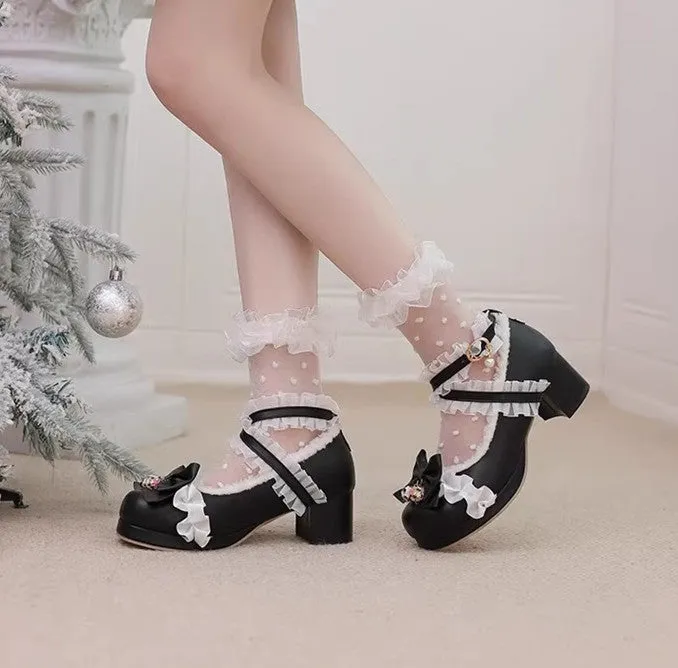 Fashion Bowtie Lolita Winter Shoes PN6229