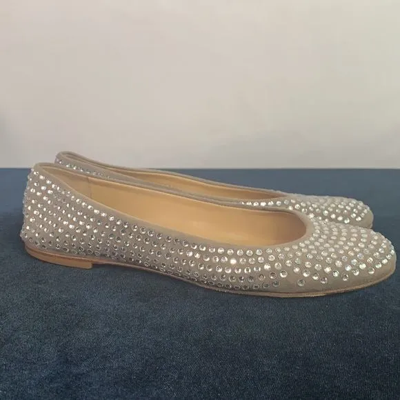 Giuseppe Zanotti Taupe Crystal Flats