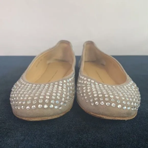 Giuseppe Zanotti Taupe Crystal Flats