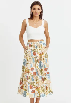 Grant Embroidered Midi Skirt