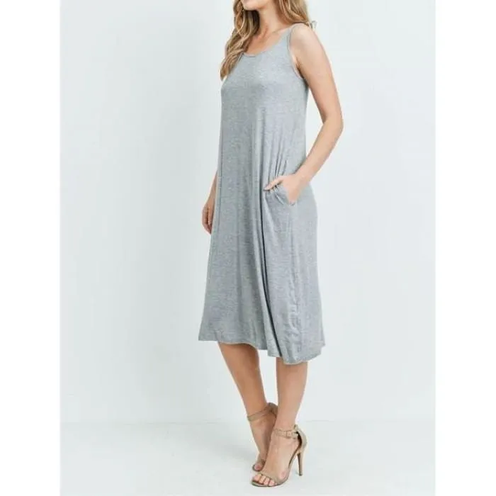 Gray Lace-Up Back Dress/Cover-Up