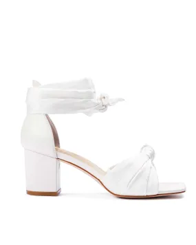 HONEY - WHITE BOW SATIN WEDDING SHOES