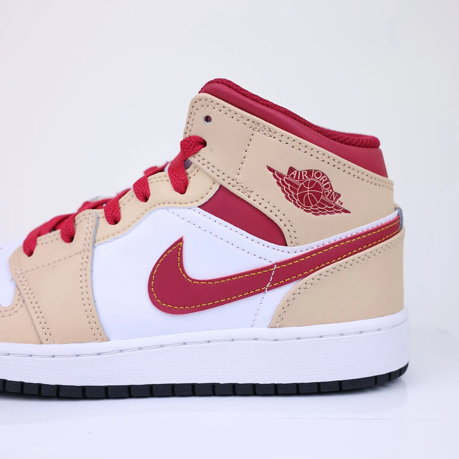 Jordan 1 Mid Beige Red