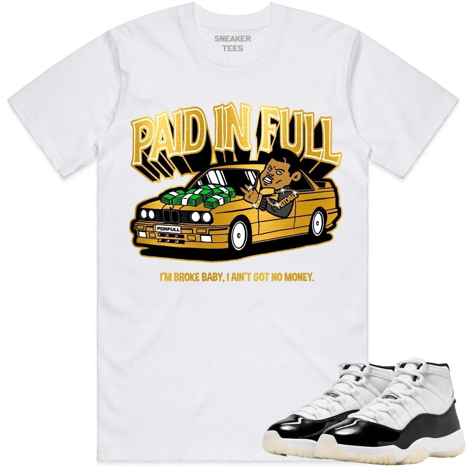 Jordan 11 Gratitude 11s Shirt to Match - GOLD METALLIC PAID