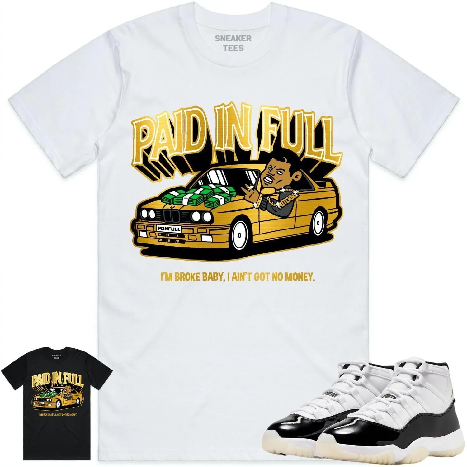 Jordan 11 Gratitude 11s Shirt to Match - GOLD METALLIC PAID