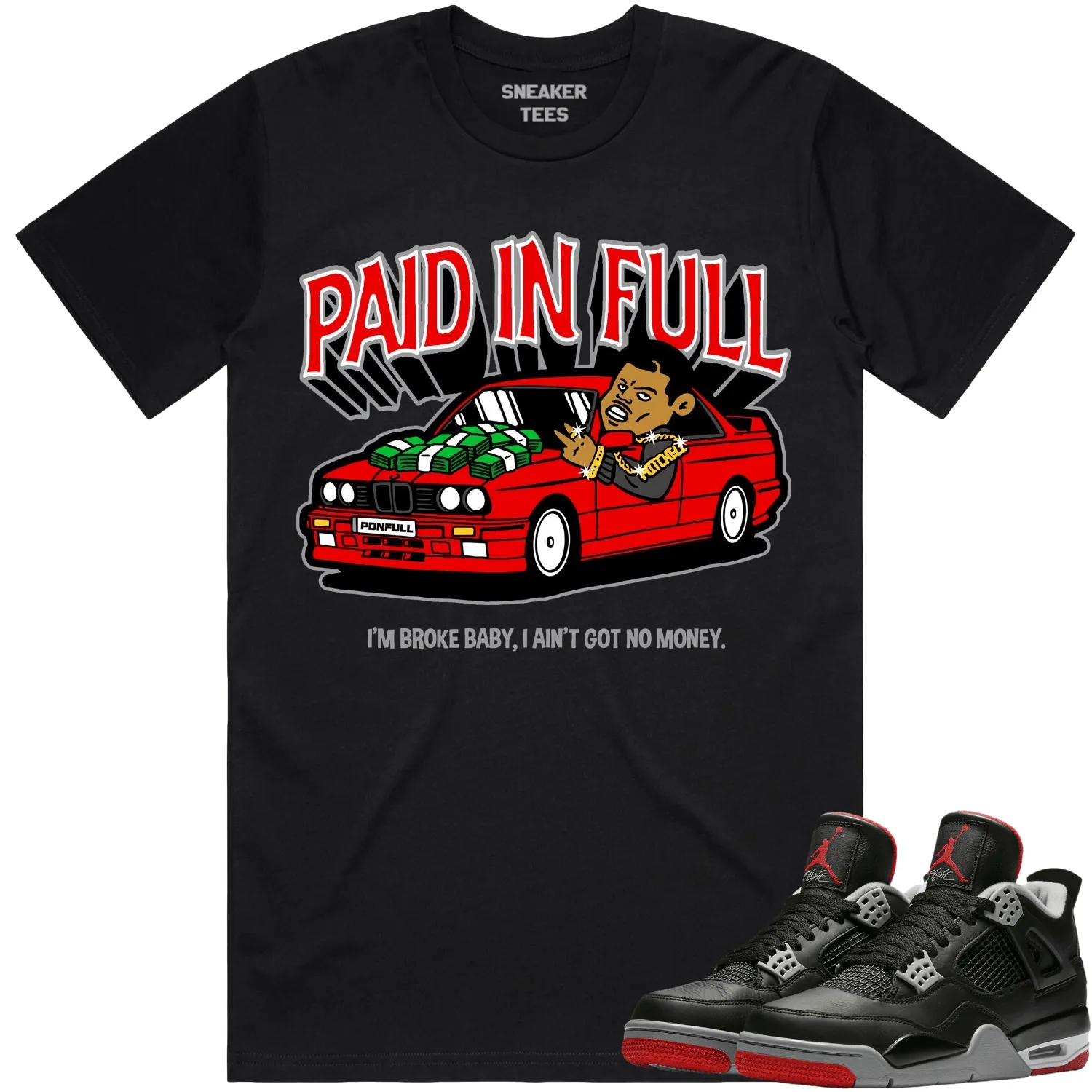 Jordan 4 Bred Reimagined 4s Shirt to Match - RED PAID