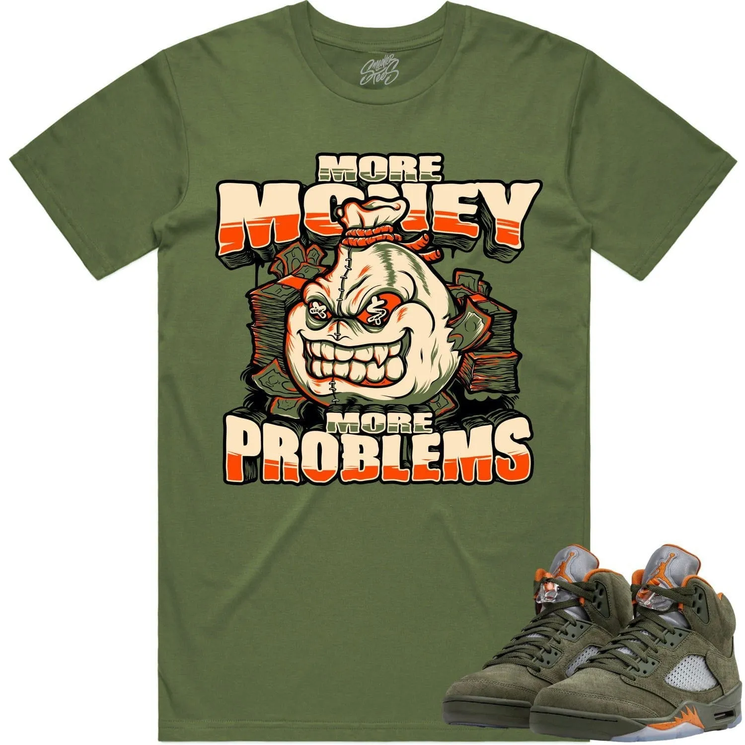 Jordan Retro 5 Olive 5s Shirt to Match - CELADON MORE PROBLEMS