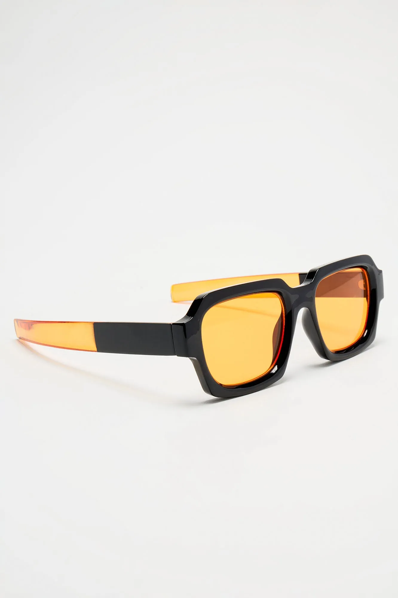 Keep Me Retro Sunglasses - Black/Orange