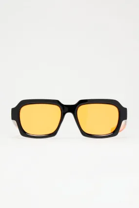 Keep Me Retro Sunglasses - Black/Orange