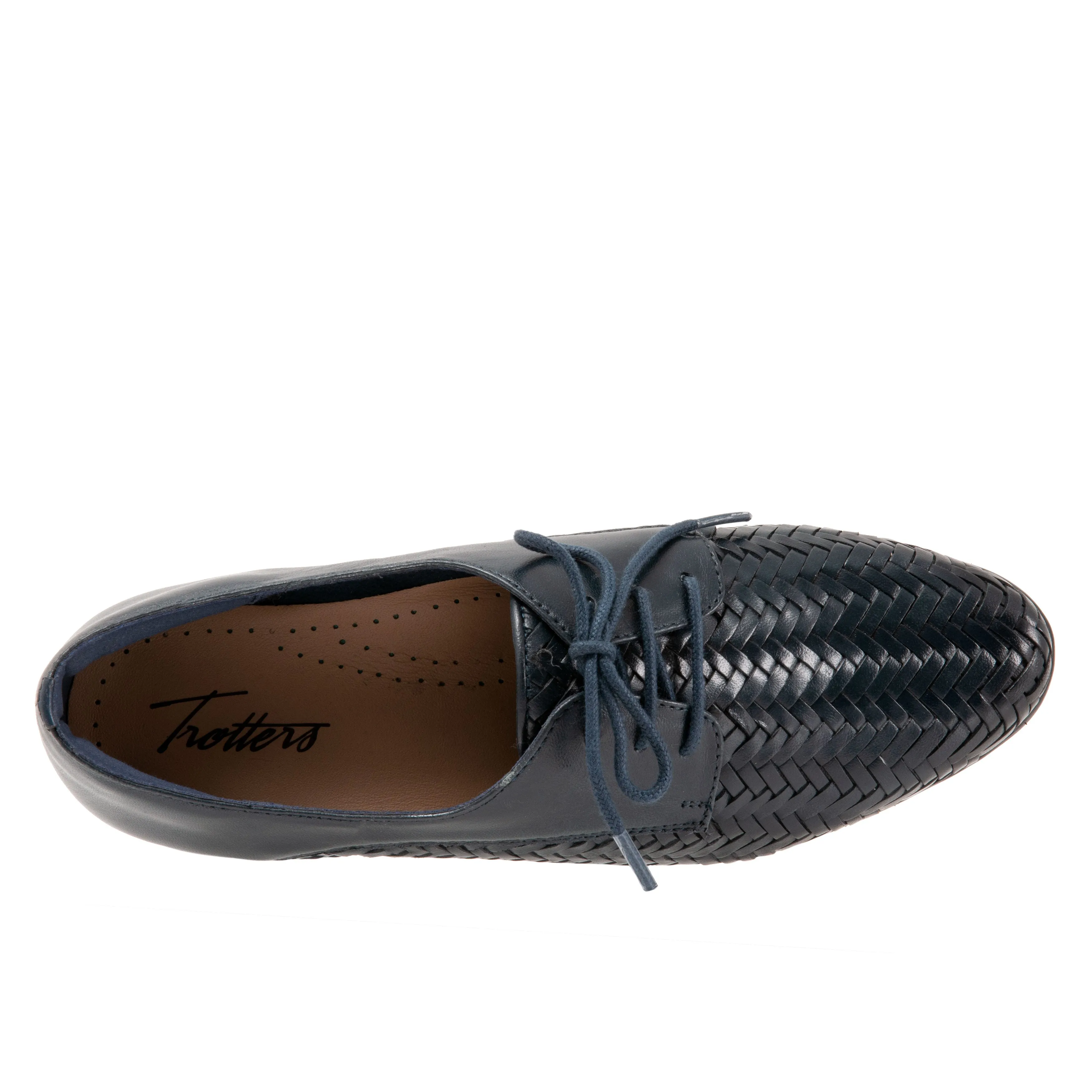 Lizzie Herringbone Navy Lace up Shoes