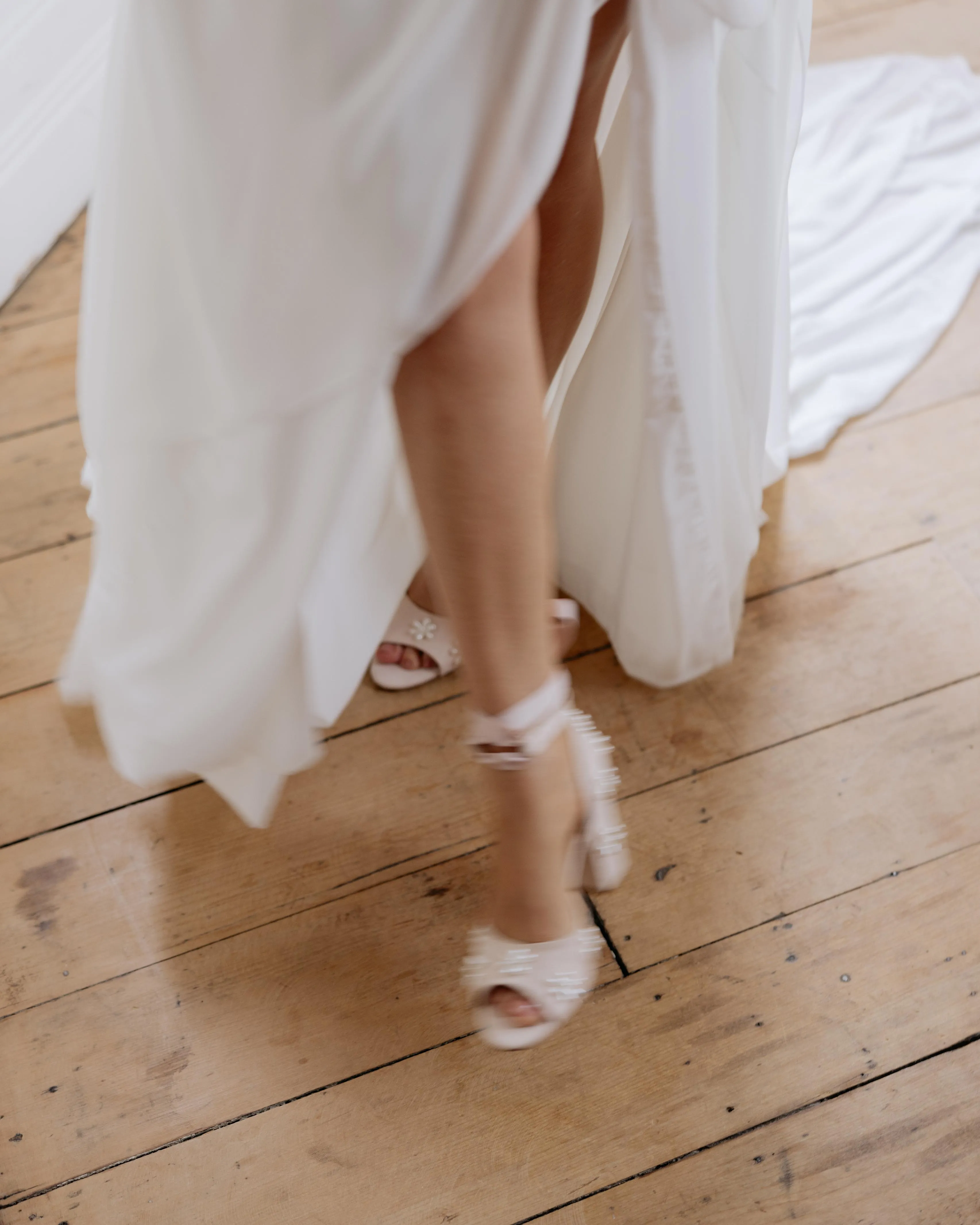 MELODY - PALE PINK PEARL FLOWER BRIDAL SHOES