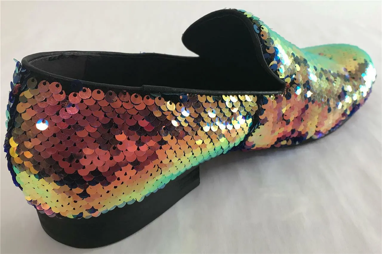 Men's Fiesso by Aurelio Garcia Multicolor Sequins Formal Dress Shoes FI 7268