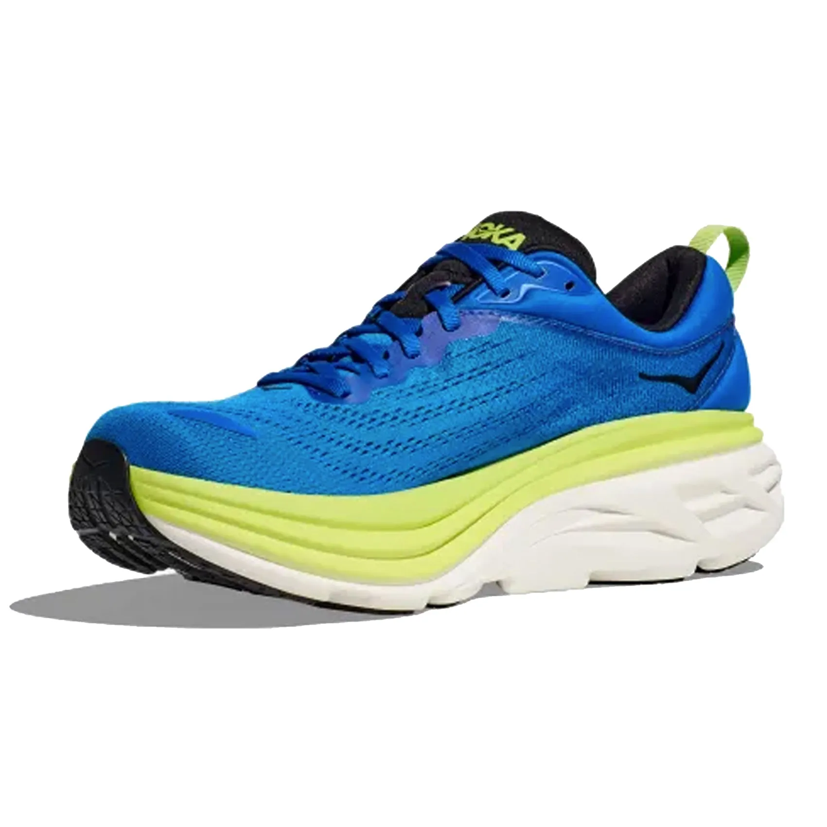 Mens HOKA Bondi 8 - Electric Cobalt / Lettuce