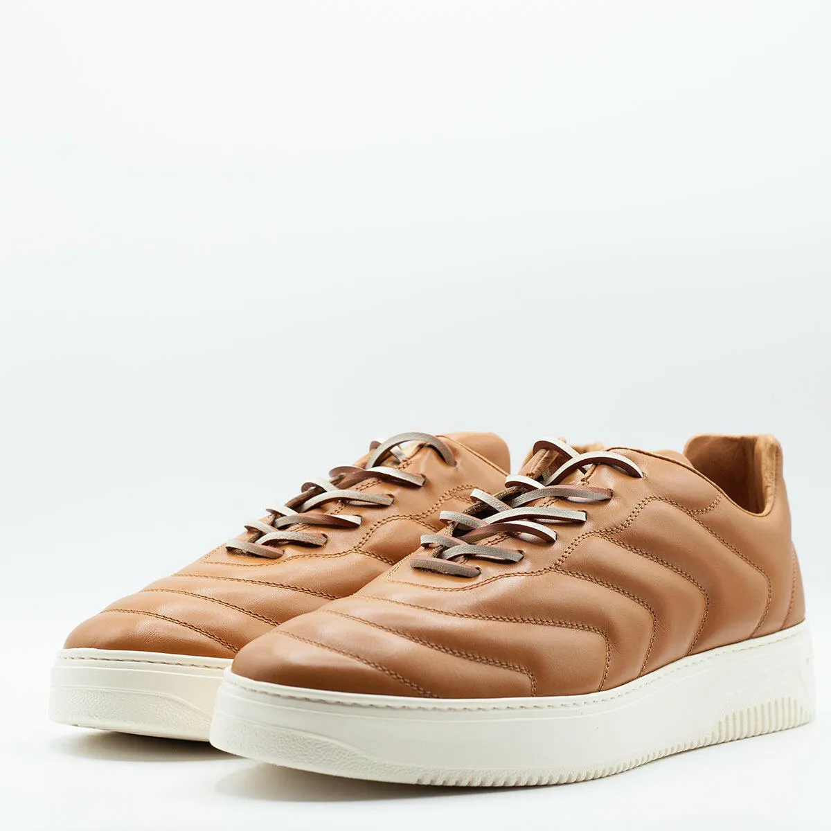 Sneakers da uomo Bomber in pelle camel