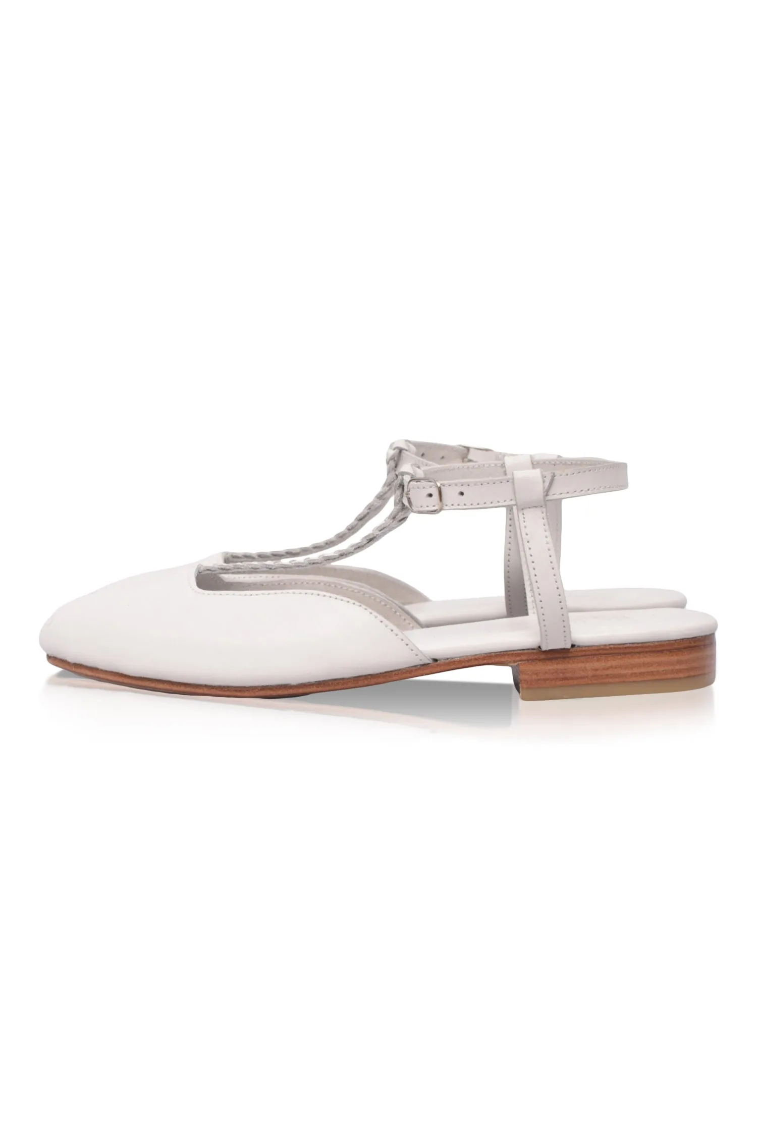 Tresser Slingback Leather Flats