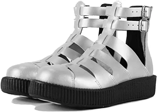 T.U.K SILVER GLADIATOR VIVA LOW SANDAL CREEPER