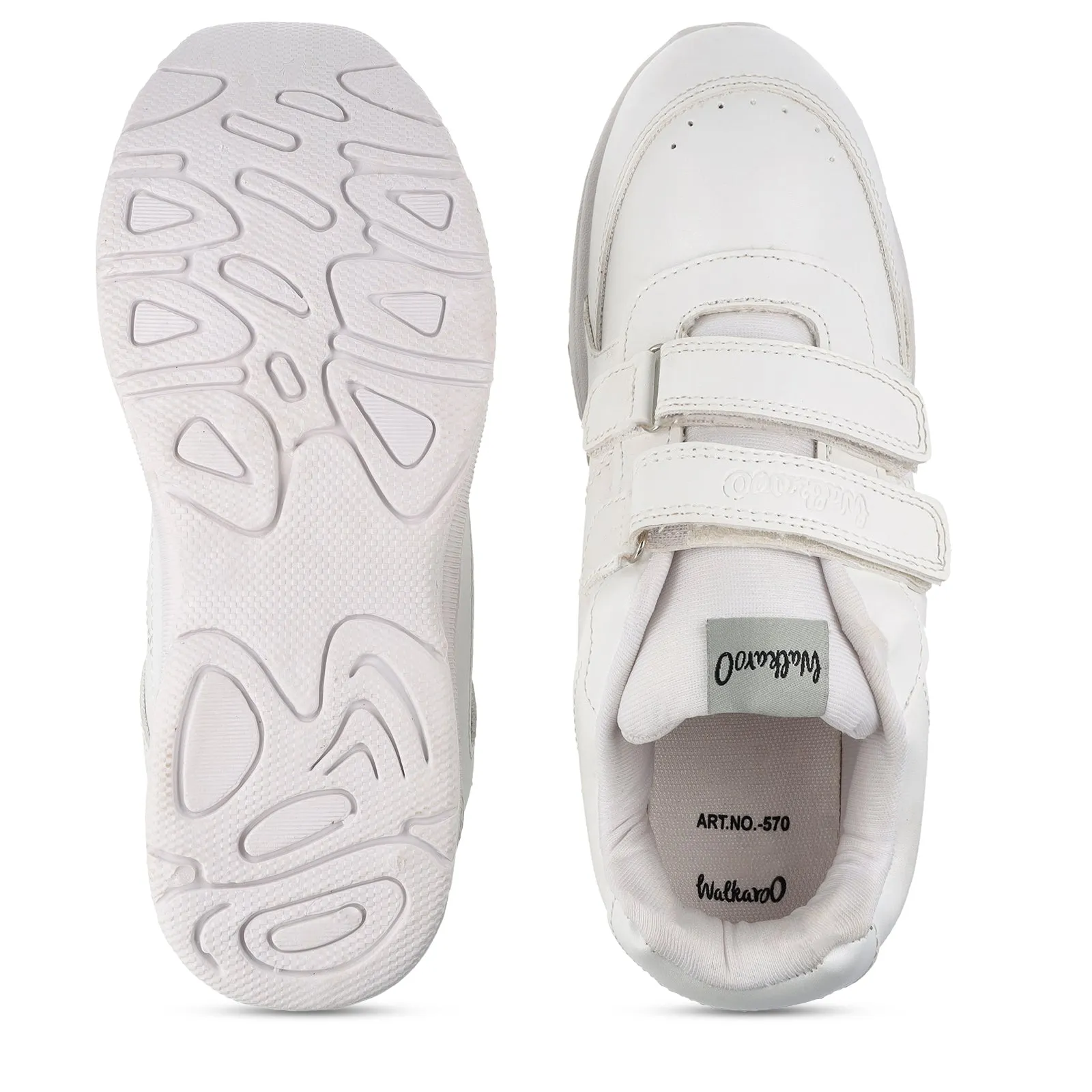 Walkaroo Kids School Shoes - 570 White